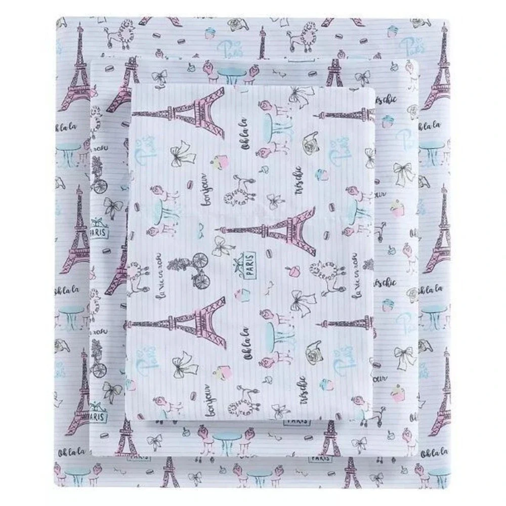 Paris Theme Twin Sheet‎ Set – Urban Dreams 3‑Piece Bedding